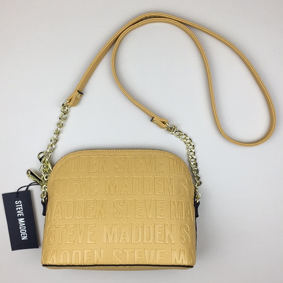 Steve Madden Marylin Logo Mustard Crossbody Purse - Picture 3 of 9